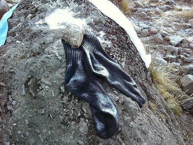 Drying my socks outside was not a good idea.