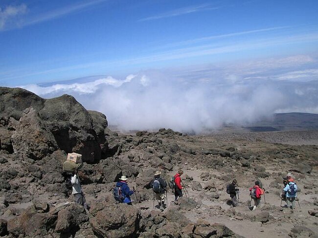 They went to the summit this morning and are on their way down.