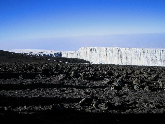 The ice on Kilimanjaro will probably completely disappear within the next 40 years.